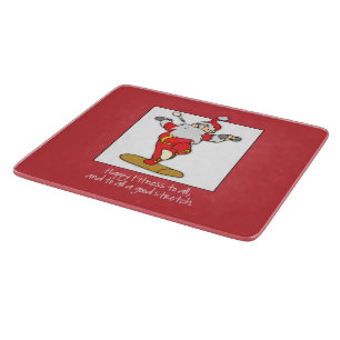 Tabla De Cortar Navidades de ejercicios de fitness con Santa Claus