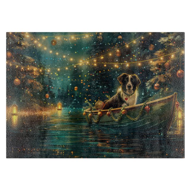 Tabla De Cortar Navidades de Frontera Collie Voyage festivo (Anverso)