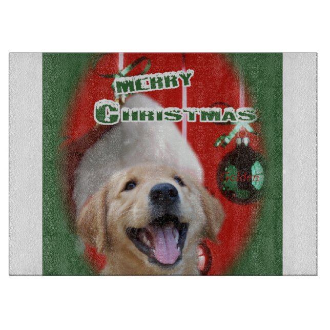 Tabla De Cortar Navidades de Golden Retriever (Anverso)