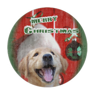 Tabla De Cortar Navidades de Golden Retriever