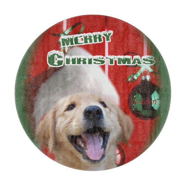 Tabla De Cortar Navidades de Golden Retriever (Anverso)