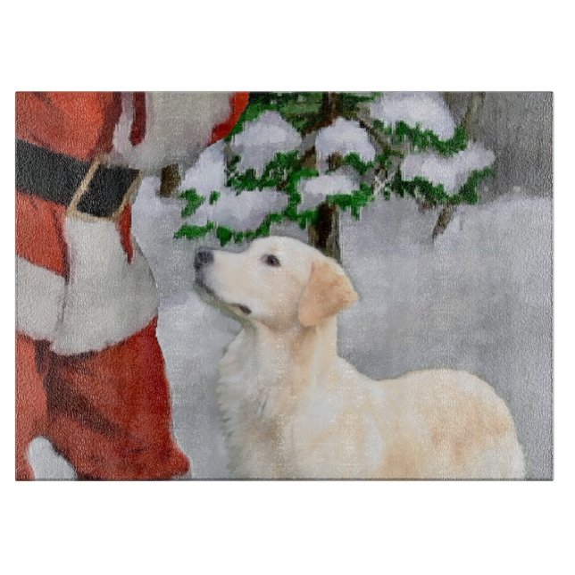 Tabla De Cortar Navidades de Golden Retriever (Anverso)