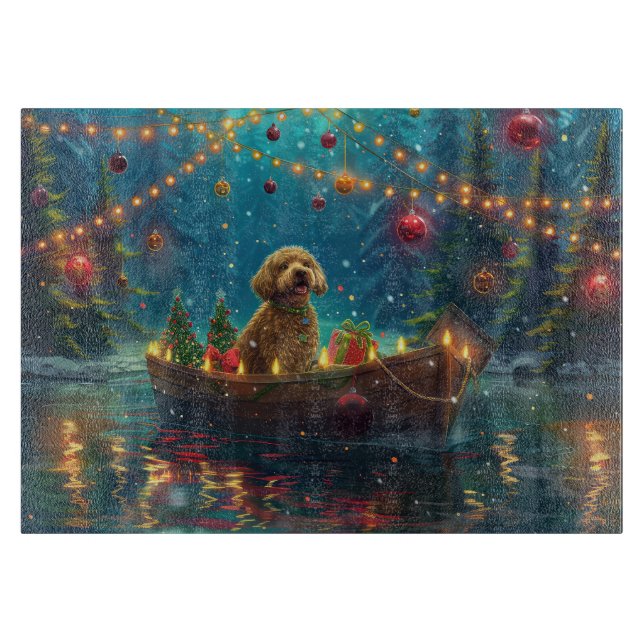 Tabla De Cortar Navidades de Goldendoodle (Anverso)