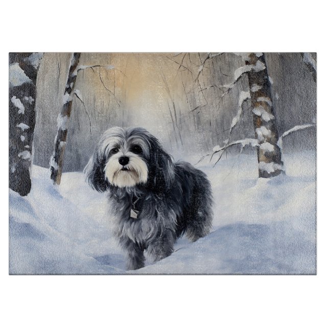 Tabla De Cortar Navidades de Havanese Let It Snow (Anverso)