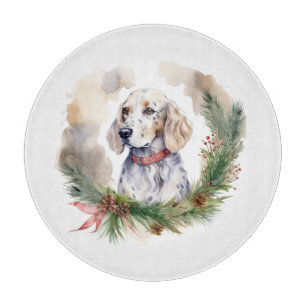 Tabla De Cortar Navidades de Inglaterra Wreath Festive Pup
