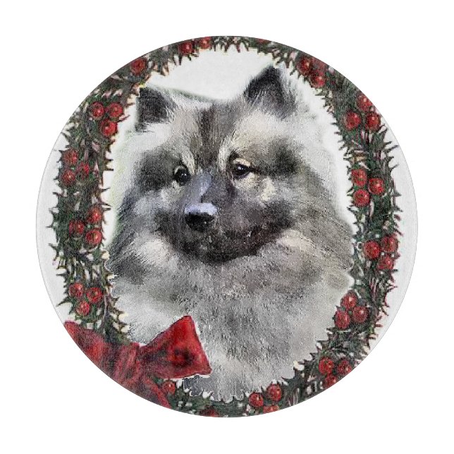 Tabla De Cortar Navidades de Keeshond (Anverso)