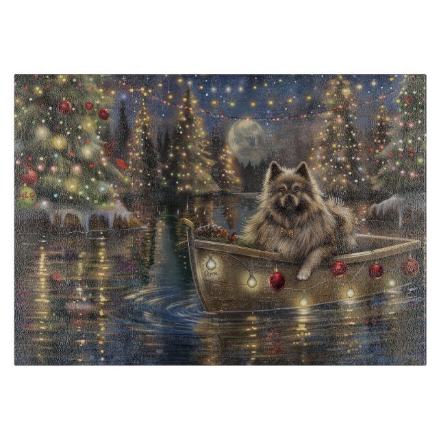 Tabla De Cortar Navidades de Keeshond Voyage festivo (Anverso)