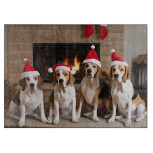 Tabla De Cortar Navidades de la chimenea de Foxhound inglesa