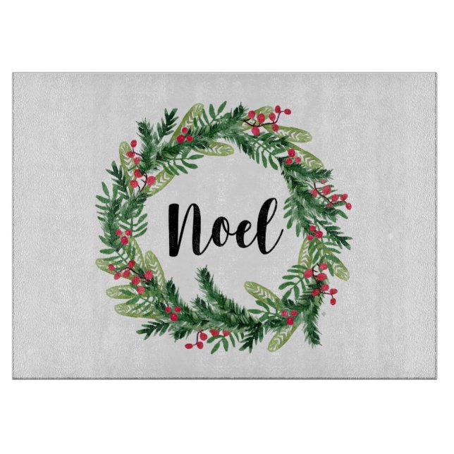 Tabla De Cortar Navidades de la cortina acuarela (Anverso)