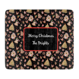 Tabla De Cortar Navidades de pan de jengibre cocina de fondo negro