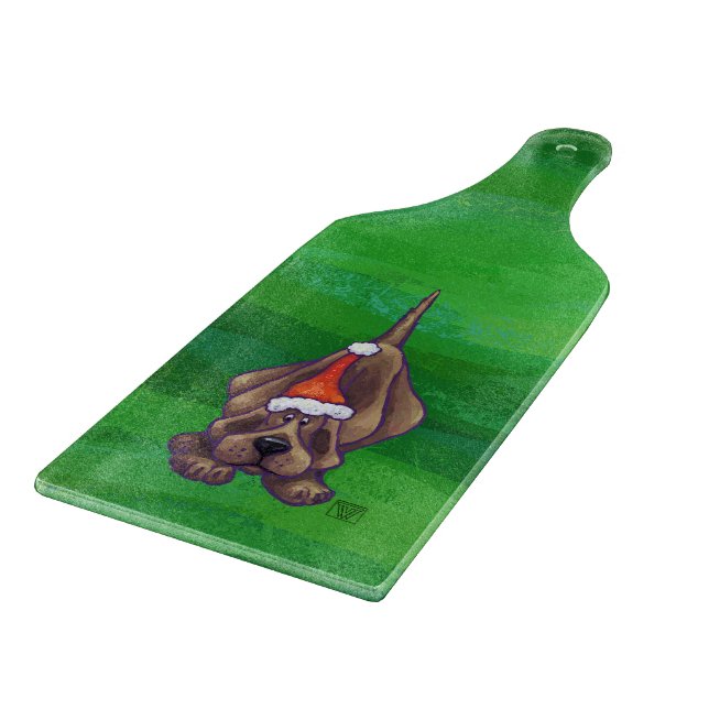 Tabla De Cortar Navidades De Perro De Hound En Verde (Borde)