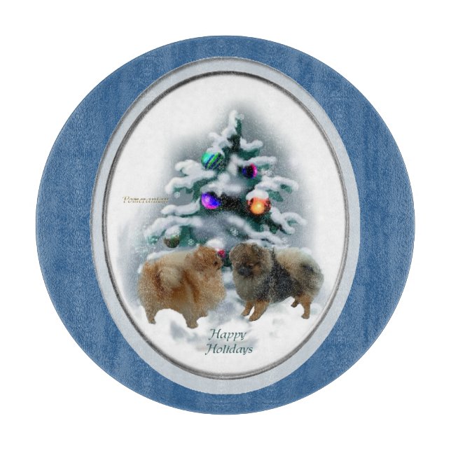 Tabla De Cortar Navidades de Pomerania (Anverso)