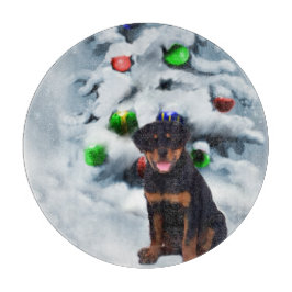 Tabla De Cortar Navidades de Rottweiler