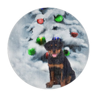 Tabla De Cortar Navidades de Rottweiler
