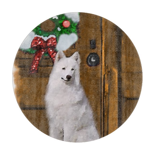 Tabla De Cortar Navidades de Samoyed (Anverso)