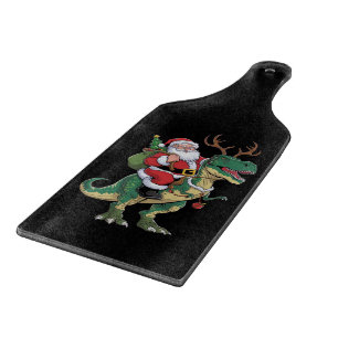 Tabla De Cortar Navidades de Santa Riding Dinosaur T-Rex Escuadrón