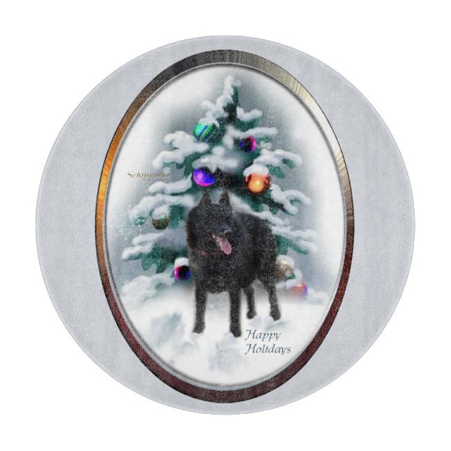 Tabla De Cortar Navidades de Schipperke (Anverso)