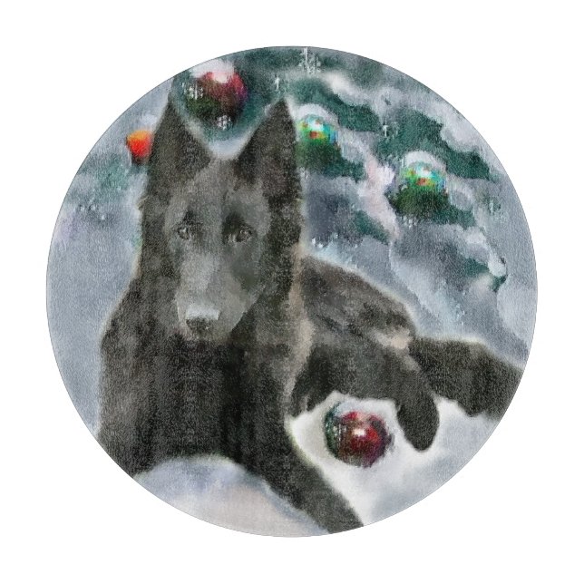 Tabla De Cortar Navidades de Sheepdog de Bélgica (Anverso)