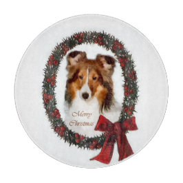 Tabla De Cortar Navidades de Shetland Sheepdog Sheltie