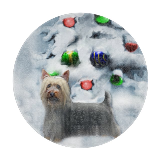 Tabla De Cortar Navidades de Silky Terrier (Anverso)