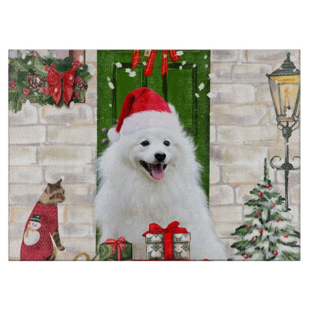 Tabla De Cortar Navidades de Spitz Dog (Anverso)