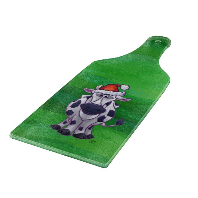 Tabla De Cortar Navidades De Vacas En Verde (Borde)