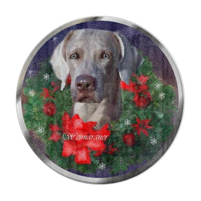Tabla De Cortar Navidades de Weimaraner (Anverso)