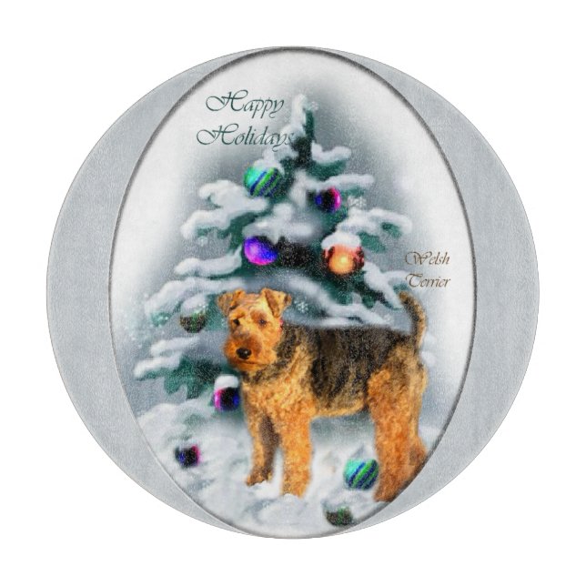 Tabla De Cortar Navidades de Welsh Terrier (Anverso)