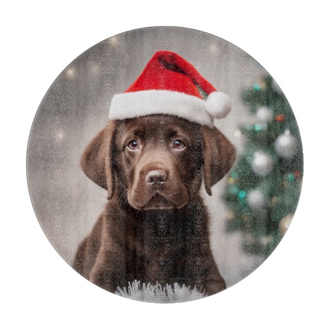 Tabla De Cortar Navidades del chocolate Labrador (Anverso)