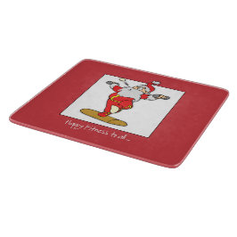 Tabla De Cortar Navidades del ejercicio de fitness feliz con Santa