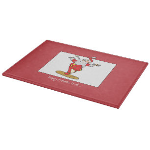 Tabla De Cortar Navidades del ejercicio de fitness feliz con Santa