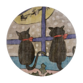 Tabla De Cortar Navidades del gato negro