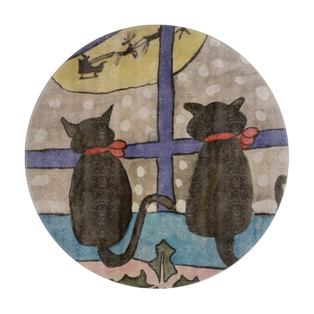Tabla De Cortar Navidades del gato negro (Anverso)