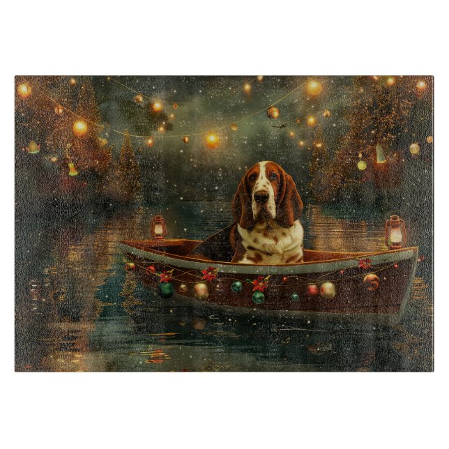 Tabla De Cortar Navidades del Hound de Basset (Anverso)