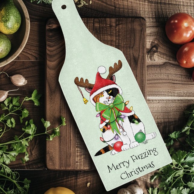 Tabla De Cortar Navidades divertidos Calico Cat (Subido por el creador)