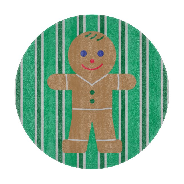Tabla De Cortar Navidades divertidos y amables hombre pan de jengi (Anverso)