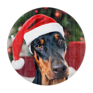 Tabla De Cortar Navidades Doberman