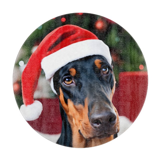 Tabla De Cortar Navidades Doberman (Anverso)