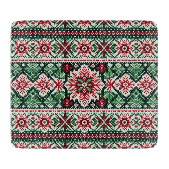 Tabla De Cortar Navidades/Feria de invierno isla roja y verde (Anverso)