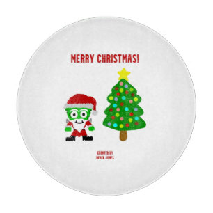 Tabla De Cortar Navidades FrankenCheese Round Cutting Board