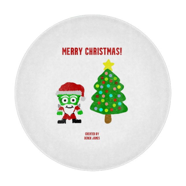 Tabla De Cortar Navidades FrankenCheese Round Cutting Board (Anverso)