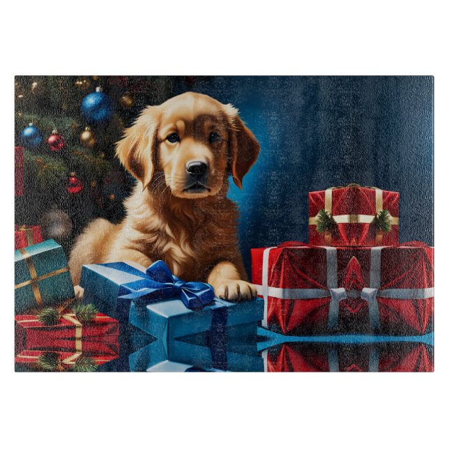 TABLA DE CORTAR NAVIDADES GOLDEN RETRIEVE PUPPY (Anverso)