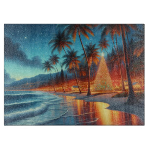 Tabla De Cortar Navidades hawaianos/tropicales