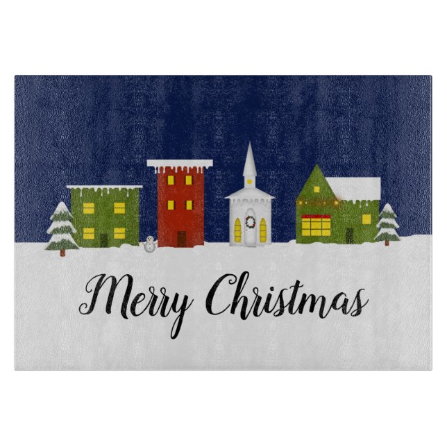 Tabla De Cortar Navidades Junta de Corte de Vidrio (Anverso)