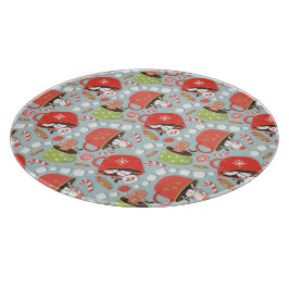 Tabla De Cortar Navidades Marshmallow Snowman Hot Cocoa