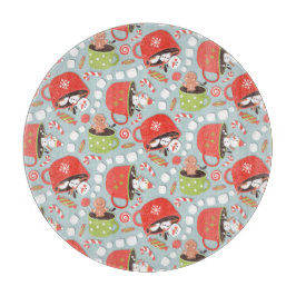 Tabla De Cortar Navidades Marshmallow Snowman Hot Cocoa