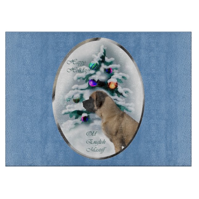 Tabla De Cortar Navidades Mastiff de Inglaterra (Anverso)