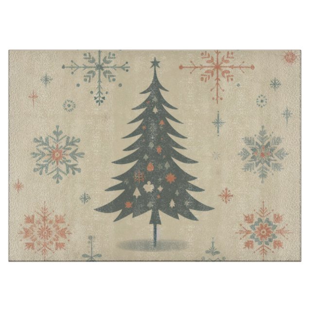 Tabla De Cortar Navidades modernos vintage/retro/invierno (Anverso)