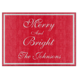 Tabla De Cortar Navidades Nombre Personalizado Brillante Y Brillan