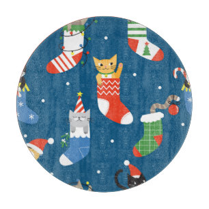 Tabla De Cortar Navidades Personalizados Gatos Patrón Cuto